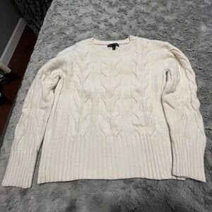 Cream Fisherman Cable Knit Sweater - Banana Republic